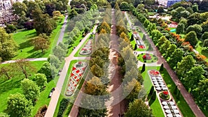 Beautiful Elegant The Regent`s Park Gardens Aerial View in London photo