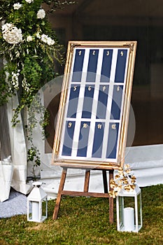 Beautiful elegant stylish wedding guest table list