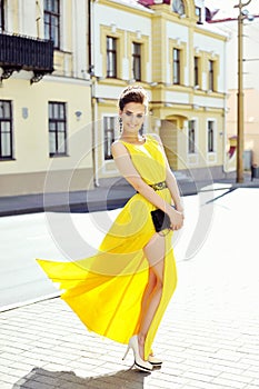 Beautiful elegant woman outdoor portrait