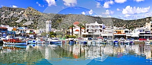 Beautiful Elounda village,Crete island,Greece.