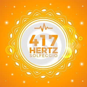 Beautiful Emblem of 417 Hertz. Solfeggio Frequency. Isolated Vector Illustration photo