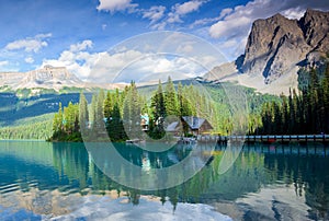 Beautiful Emerald lake, Yoho national park, British Columbia, Canada