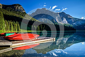 Beautiful Emerald lake, Yoho national park, British Columbia, Canada