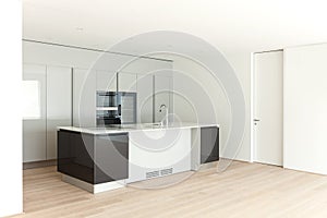 Beautiful empty apartment, modern kitchen