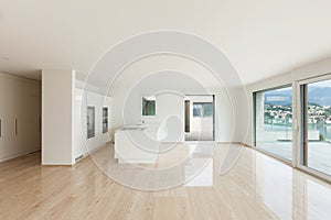 Beautiful empty apartment, modern kitchen