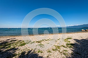 Beautiful Empty Beach on Lake Garda - Lago di Garda Veneto Italy