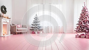 Beautiful empty christmas room with copy space
