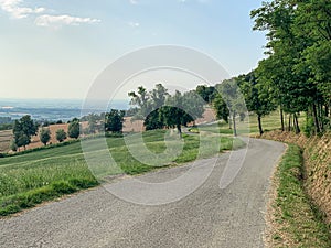 Beautiful empty country road in Italy