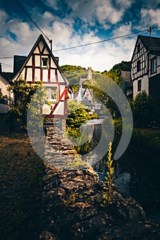 The beautiful and enchanted village of Monreal am Elzbach with German half-timbered houses