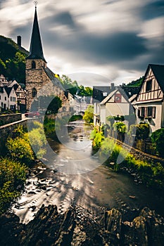 The beautiful and enchanted village of Monreal am Elzbach with German half-timbered houses
