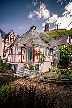 The beautiful and enchanted village of Monreal am Elzbach with German half-timbered houses photo