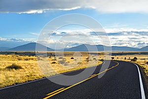 Beautiful endless wavy road in Arizona desert