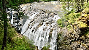 Beautiful Englishman River Waterfalls upper section , Parksville, British Columbia, Canada
