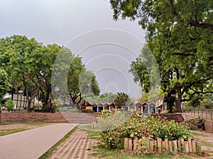 Beautiful Entrance of Delhi Zoological park India vide angle view