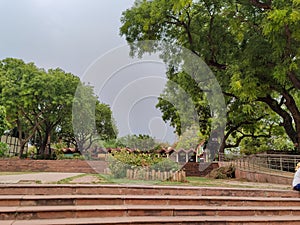 Beautiful Entrance of Delhi Zoological park India vide angle view. photo