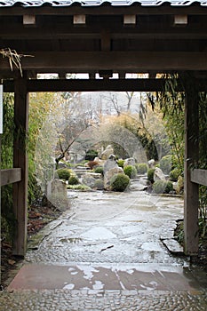 Beautiful entrance gate to the Japanese garden