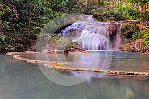 Beautiful Erawan Waterfall, Kanchanaburi, Thailand.