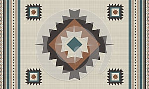 Beautiful ethnic native mexican style rug