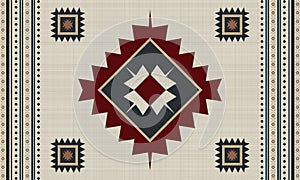 Beautiful ethnic native mexican style rug, Navajo tribal vector seamless pattern
