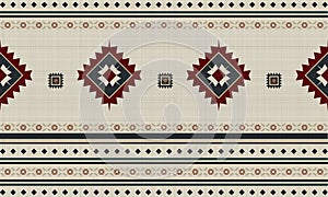 Beautiful ethnic native mexican style rug, Navajo tribal vector seamless pattern