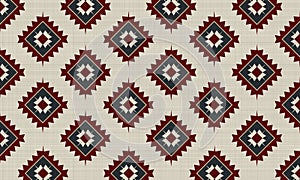 Beautiful ethnic native mexican style rug, Navajo tribal vector seamless pattern