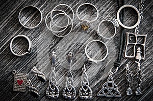 Beautiful ethnic Scandinavian Celtic Claddagh Silver jewelry Necklace, Earrings, Bracelets