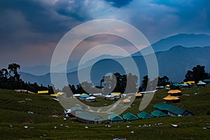 Beautiful evening Camps in Chopta, Uttrakhand,India photo