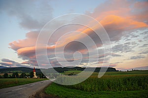 Beautiful evening landscape in Slovakia