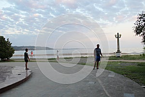 Beautiful,evening promenade in Abkhazia