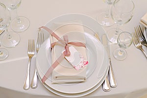 Beautiful example of table setting with person name