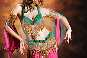 Beautiful exotic belly dancer woman photo