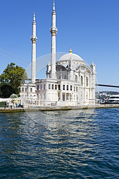 The beautiful exterior of the Ortakoy Mosque in Istanbul