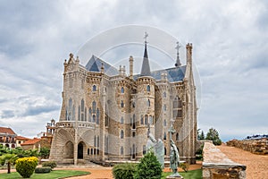 Beautiful exterior view of the Episcopal Palace of Astorga photo