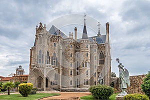 Beautiful exterior view of the Episcopal Palace of Astorga photo