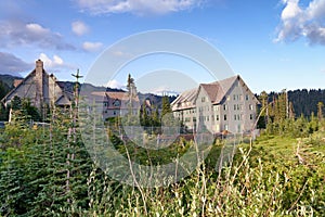 Beautiful exterior view of Wooden Houses in Mt Rainier National