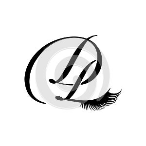 beautiful eyelashes D L logo logo monogram dl ld d l