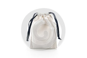 beautiful fabric bag on white