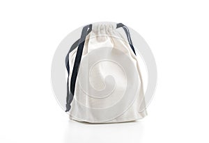 beautiful fabric bag on white