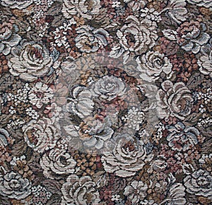 Beautiful fabric with flowers. Gobelin.
