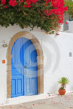 Beautiful facade in a greek village