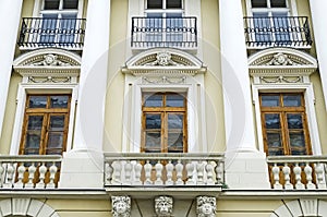 Beautiful facade of the old building in Lvov