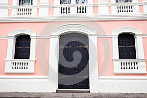 Beautiful facades of the buildings at  Popayan city center, also called the White City photo