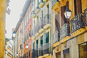 Beautiful facades of buildings in San Sebastian Donostia, Spain