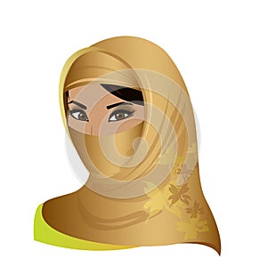 Beautiful face of arabic muslim woman