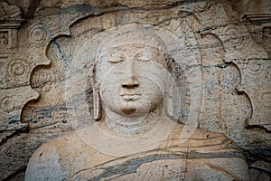 Beautiful face of Buddha at Gal Vihara, Sri Lanka.