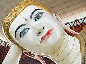 The beautiful face of Chauk Htat Gyi Buddha Image.