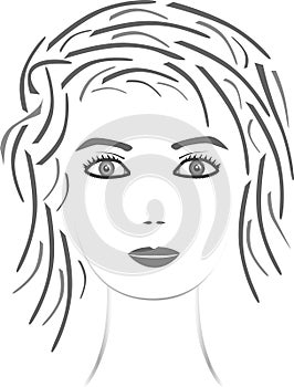 Beautiful face girl head portrait