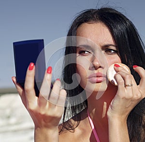 Beautiful face with mirror