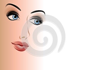 Beautiful Face Woman Gradient