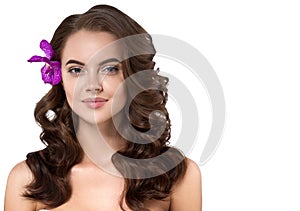 Beautiful Face of Young Woman Model with Clean Fresh Perfect Healthy Skin. Age and Health Concept. Beauty Woman Portrait